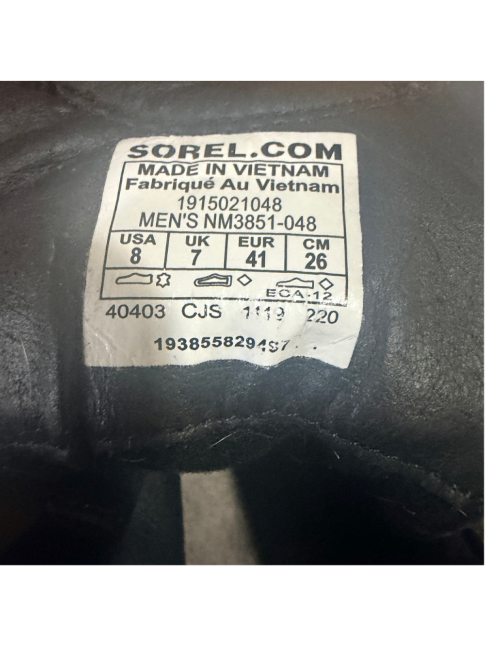 Sorel Men's Caribou Moc Waterproof Leather Boots Blueish Gray Tan Size 8 NM3851 - Picture 5 of 10